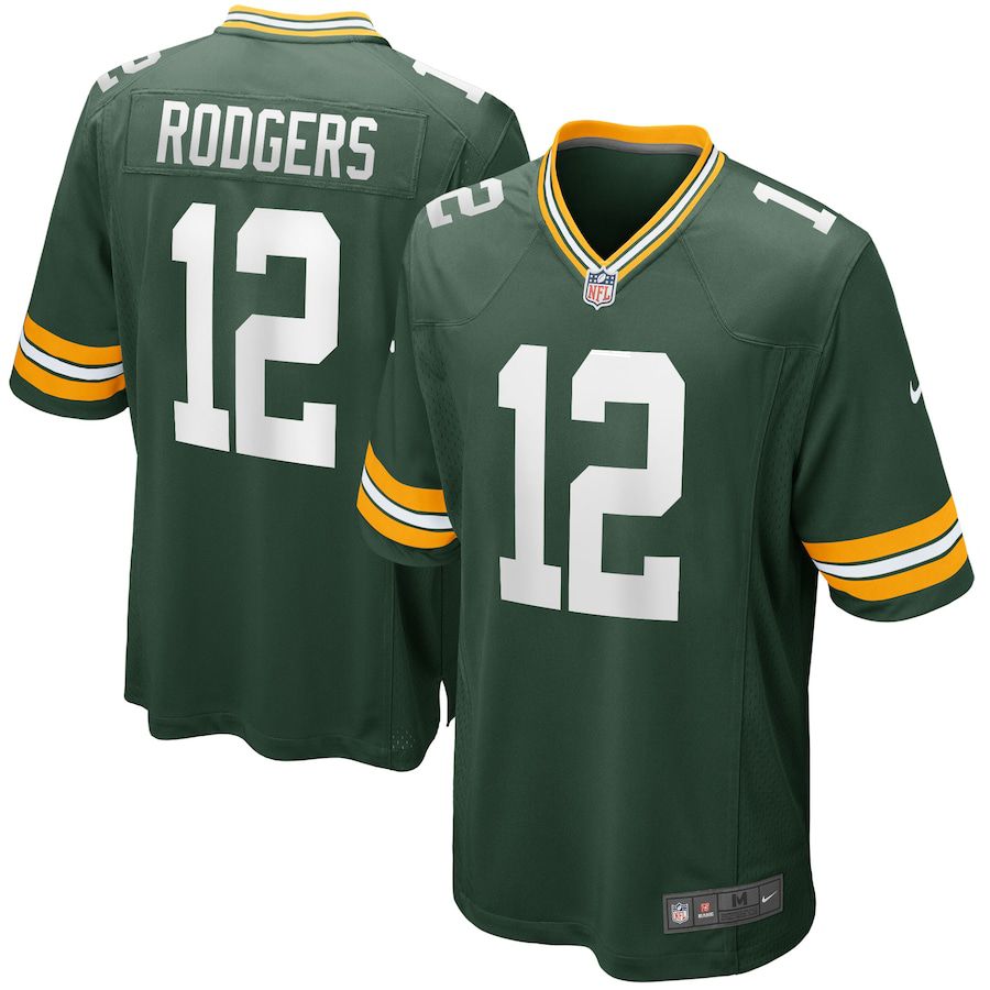 Men Green Bay Packers #12 Aaron Rodgers Nike Green Game Player NFL Jersey